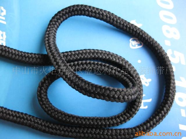 黑色涤纶16股编织绳 300D黑色涤纶低弹绳 厂家直销 专业做绳|ru