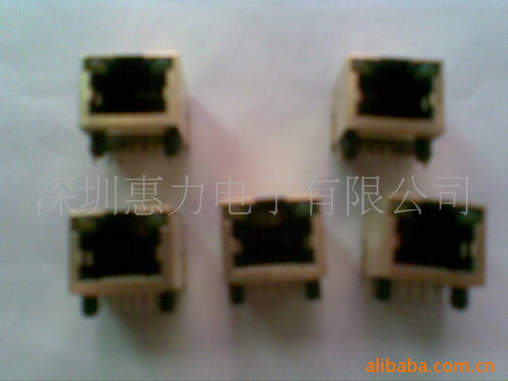 RJ45带灯外壳镀金插座