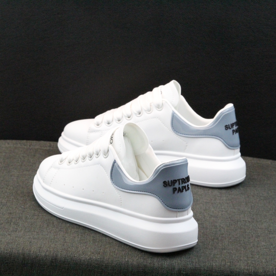 Genuine Leather Men's Shoes 2023 Spring and Autumn Models, Odor-Resistant, Breathable, Flat-Soled White Shoes, Thin Casual Versatile Student Sneakers