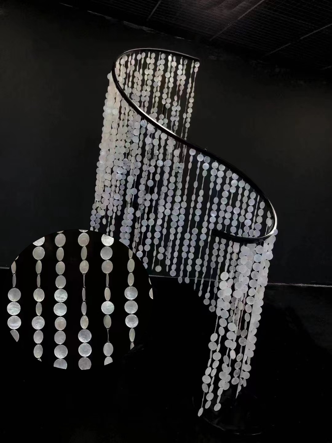 New Wedding Props DIY Shell Pieces Round Pieces Mother-Of-Pearl Pieces Wind Chimes Curtain Background Hanging Decorations Outdoor Wedding Hanging Ornaments