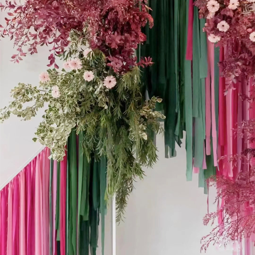 Creative wedding ceiling color strip DIY modeling cloth strip cloth curtain stage window decoration wedding decoration wedding props