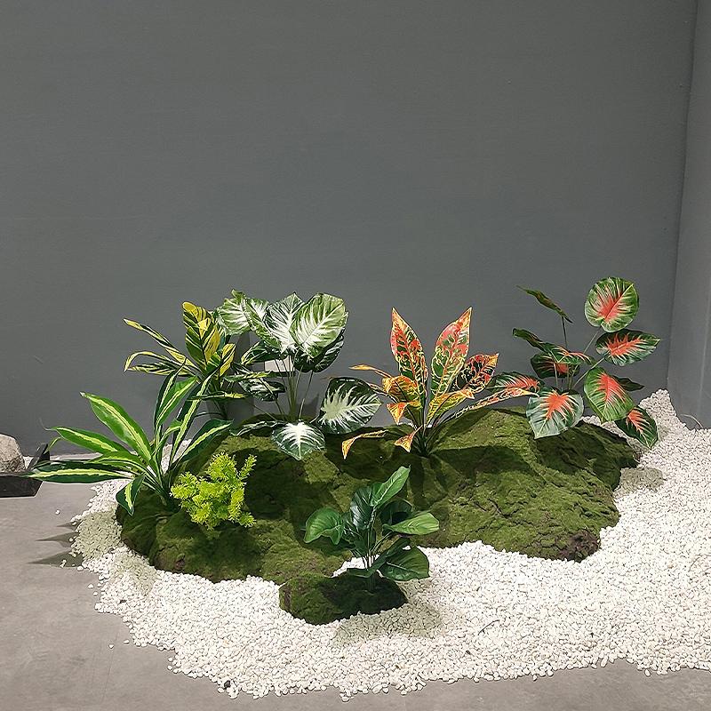 Artificial Small Plants for Indoor Landscaping, Garden-Style Green Plants, Living Room Tabletop Decoration, Home Landscaping Green Flower Ornaments