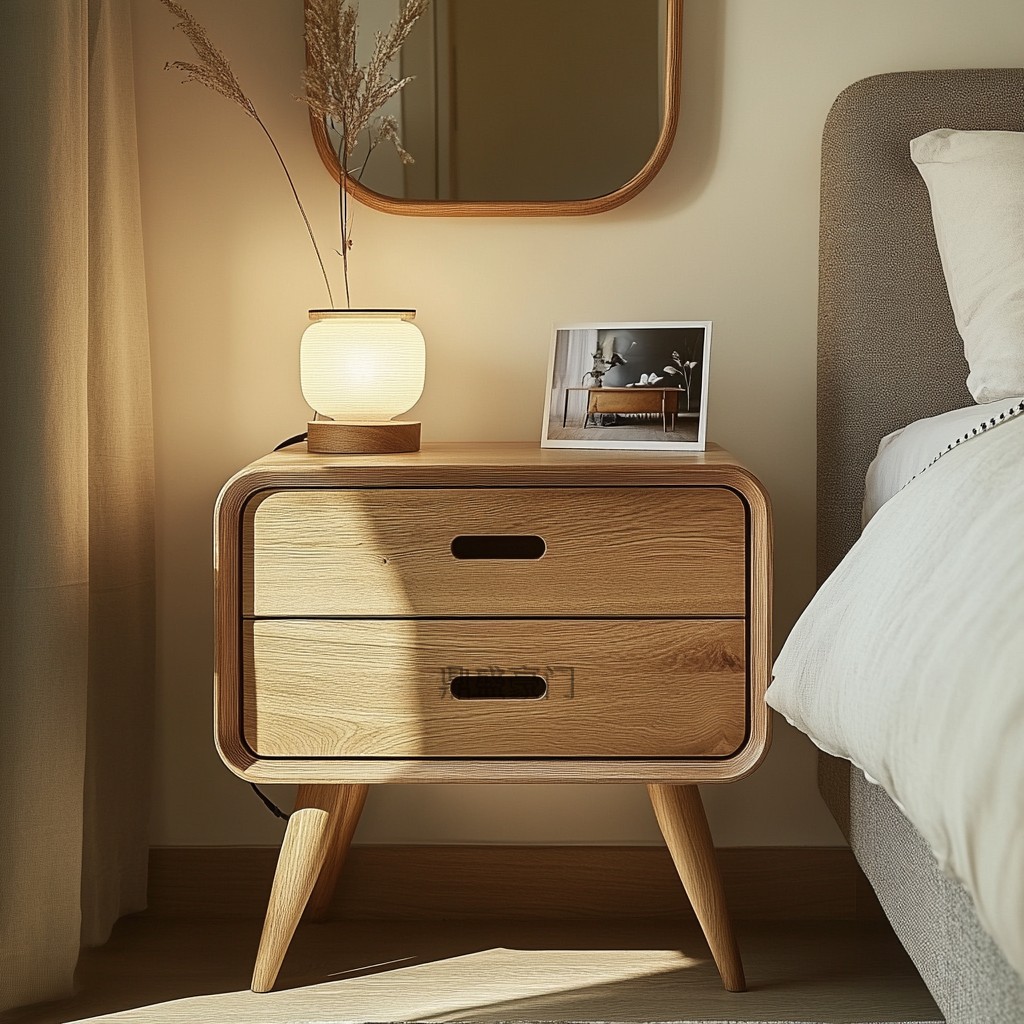 Wooden Mastermind's Wabi-Sabi Style Solid Wood Natural Color Living Room Home Storage Bedside Cabinet for Guesthouses