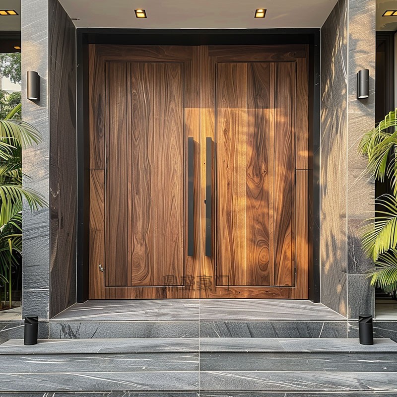 Solid Wood Double Door for Villa, Rural Self-Built House, Courtyard Door, Entrance Door, Original Code Door, Double Door