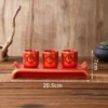 Three consecutive seats in the red fairy barrel cup (cup+base)