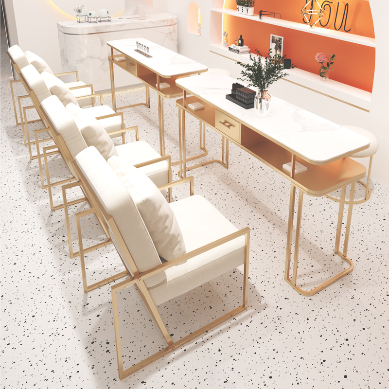 Zhongmin Shangpin Special Price Economical Manicure Table and Chair Set Single, Double and Three Person Manicure Table Full Set of Marble Manicure Table