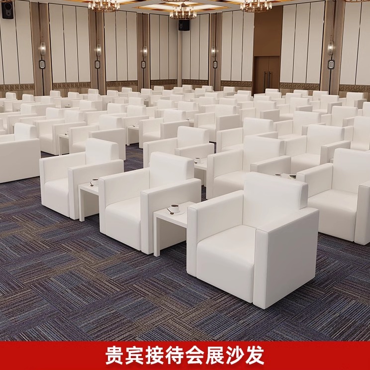White Vip Reception Exhibition Conference Single Sofa Office Reception Business Lecture Forum Event Front Row