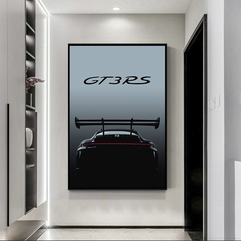 Supercar 911Gtr Poster Hanging Painting Gt3 Rs Sports Car Car Room Decoration Painting Living Room Bedroom E-Sports Room Car Hanging Painting