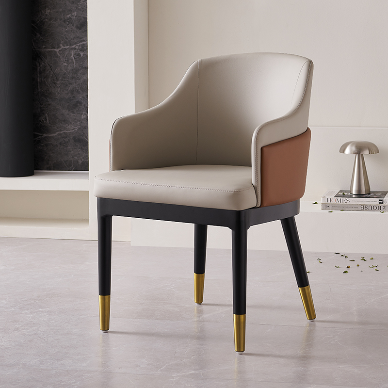 Italian Minimalist Dining Chair Solid Wood Back Chair Designer Single Chair Hotel Sales Office Negotiation Chair Private Room Armchair