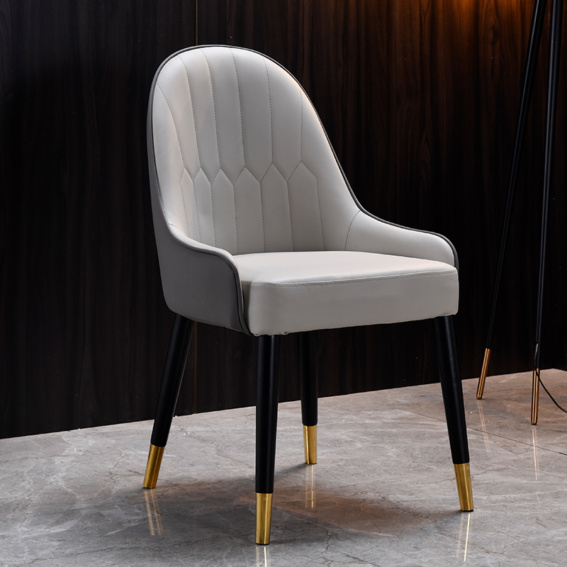 Light Luxury Dining Chair, Simple Modern Nordic Leather Dining Chair, Home Restaurant Solid Wood Chair, Backrest Chair, Stool, Negotiation Chair