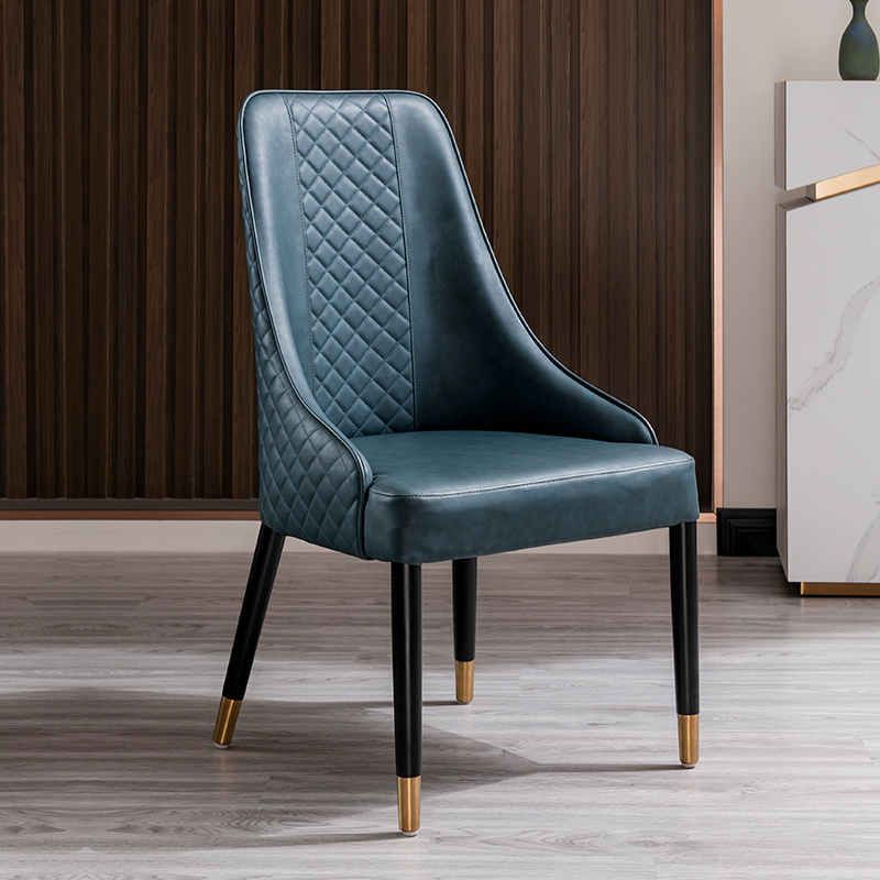 Light Luxury Simple Modern Dining Table and Chair Combination Hotel Post-Modern Model Room Dining Chair Leather Art Home Chair