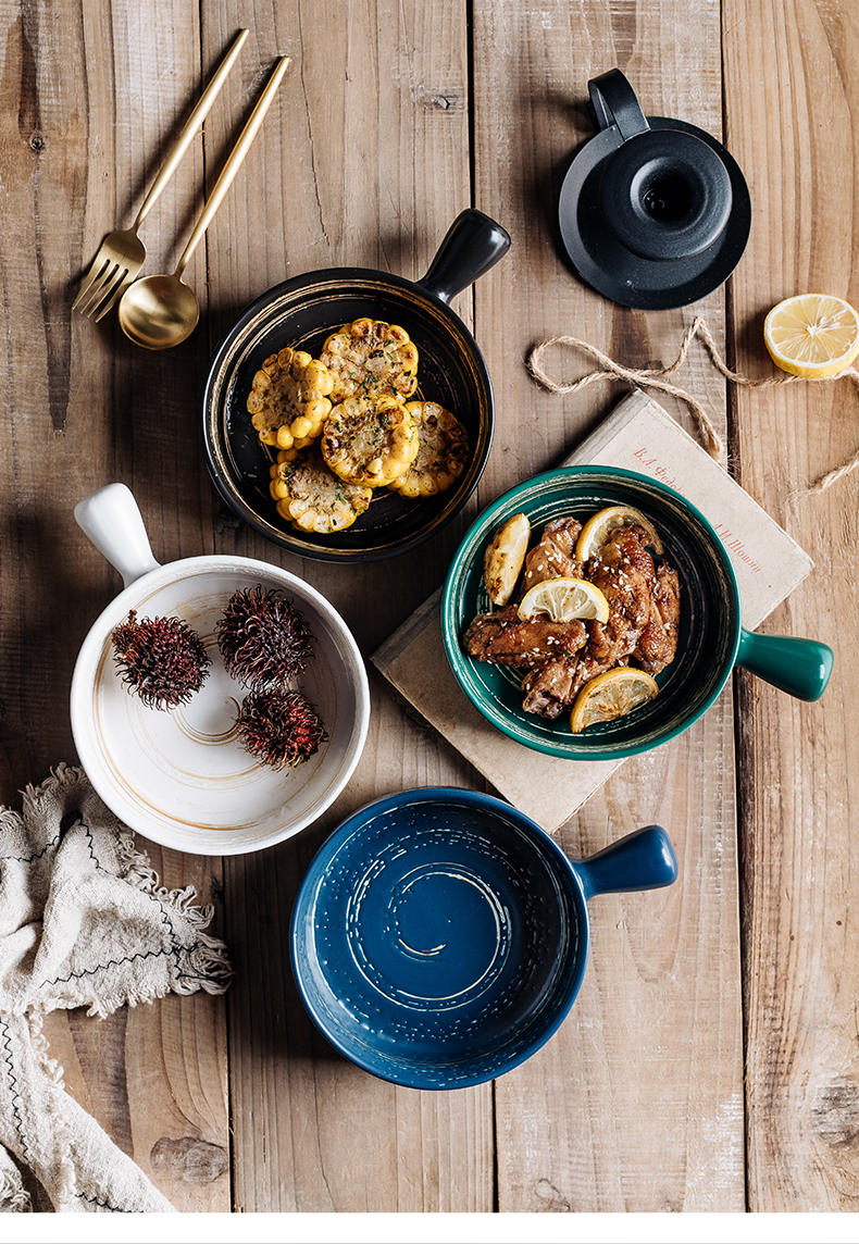 Nordic bowls with handle creative home tableware baked bowl baking…