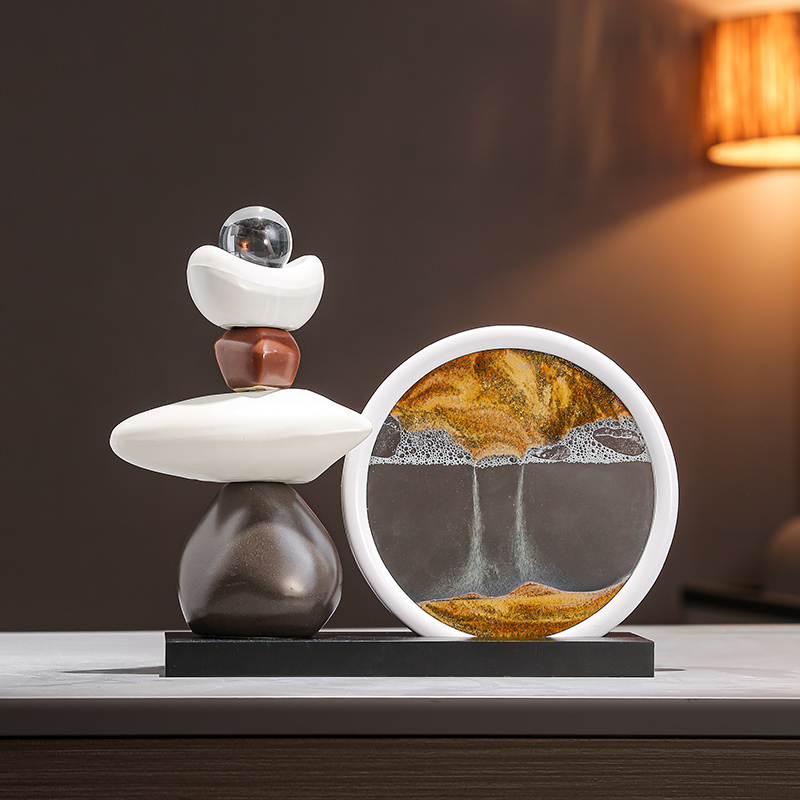 New Chinese-Style Time-Lapse Quicksand Painting Ornaments for Living Room, Tv Cabinet, Wine Cabinet, Entrance Hall, Light Luxury, High-End Office Decorations