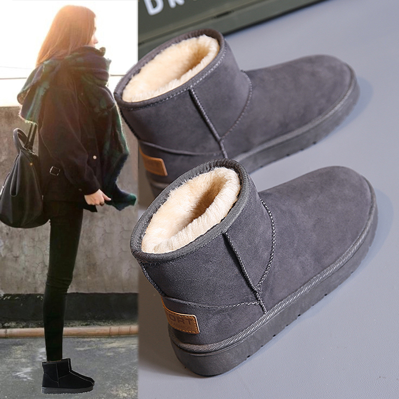 Couple's Snow Boots for Women, Winter Thickened Warm Short Boots, 2025 New Style Bread Shoes for Outdoor Wear, Men's Cotton Shoes, Large Size