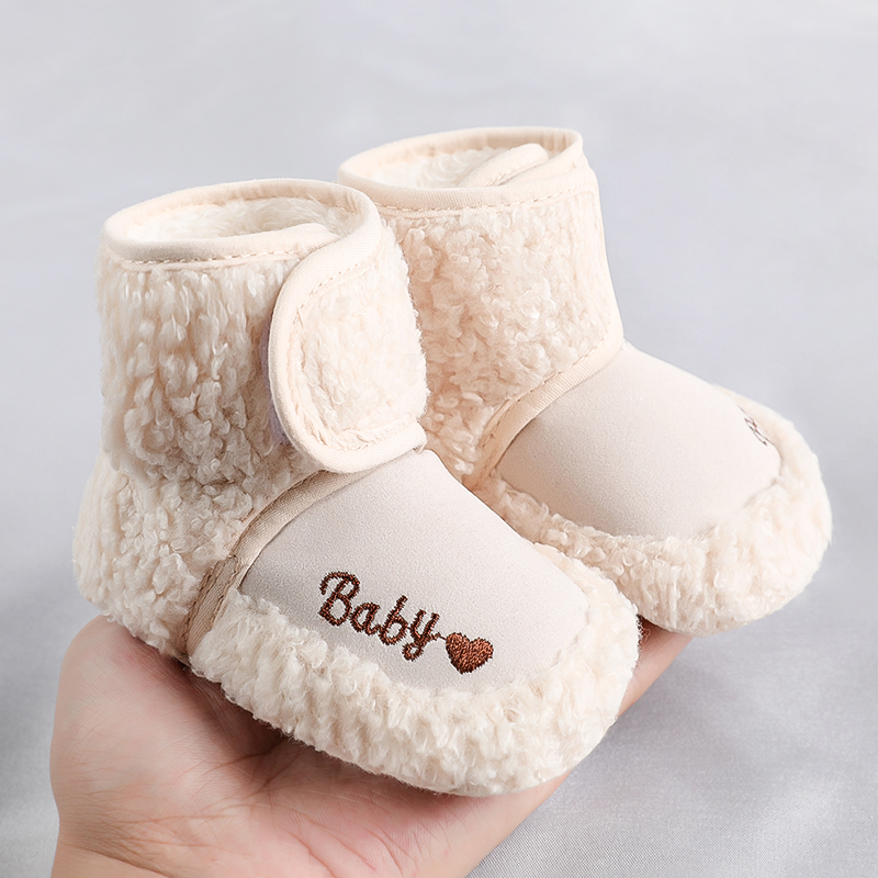 Baby Shoes 0-3-6 Months, Unisex, Half-Year-Old Baby Shoes and Socks, Autumn and Winter Toddler Indoor Non-Slip Floor Shoes That Won'T Fall Off