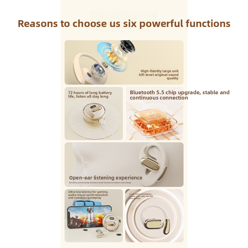 Bluetooth Bone Conduction Sports Headphones Wireless Open Ear_voghion.com