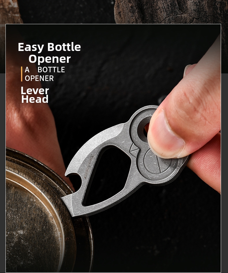 Titanium Alloy Owl Bottle Opener Portable Outdoor Tool Keychain_voghion.com