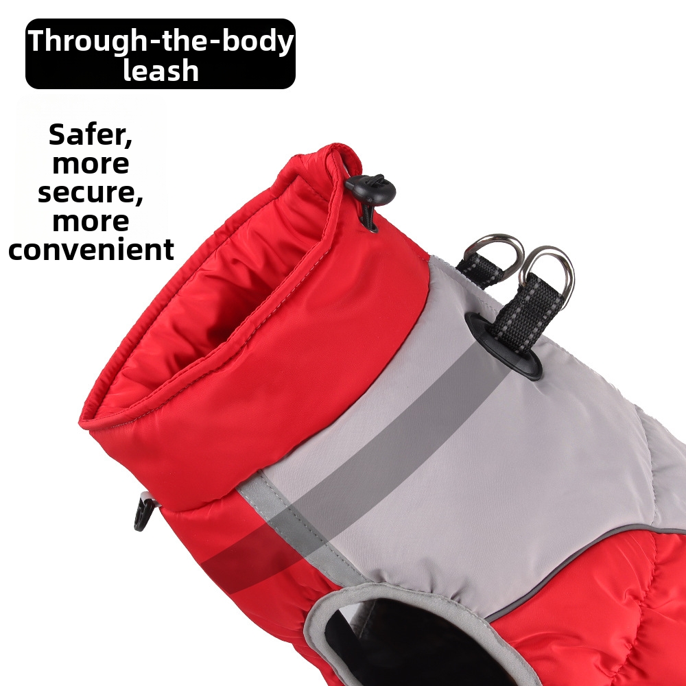 Warm Winter Dog Coat Outdoor Reflective Cotton Jacket Windproof Cold Proof For Large Dogs Medium And Large Breeds Golden Retrievers_voghion.com