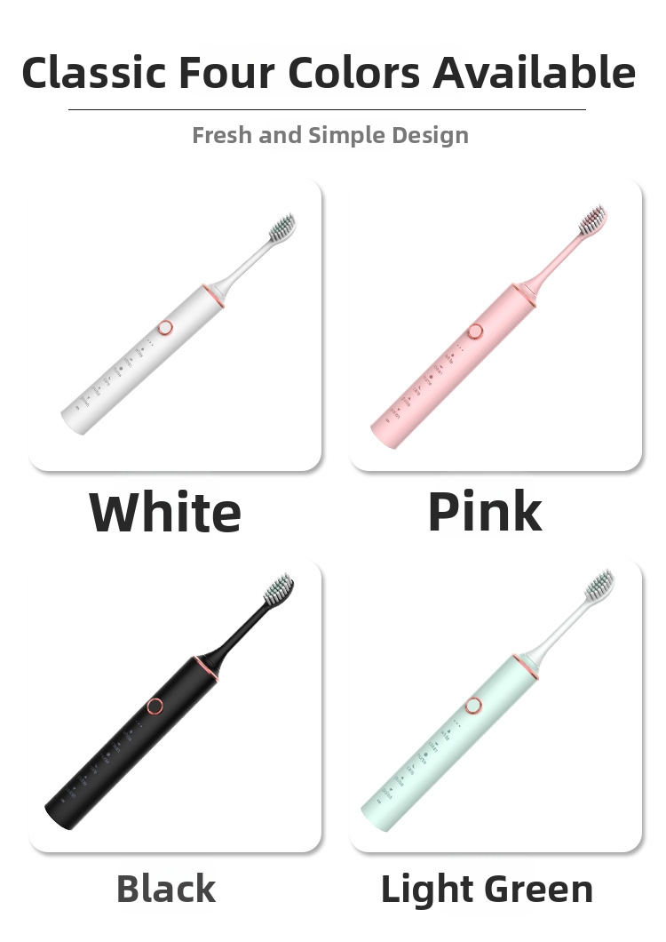 Electric Toothbrush Sonic Rechargeable With Soft Bristles Set_voghion.com