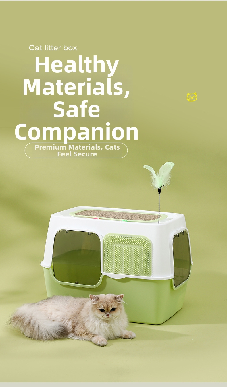 Extra Large Mega Cat Litter Box Fully Enclosed Splash Proof Odor Resistant Sterilizing_voghion.com