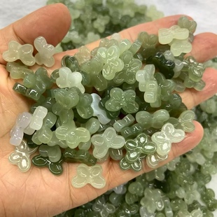 Factory wholesale Qinghai material Hetian jade butterfly accessories Qinghai material jade fine color fresh water head foot wholesale