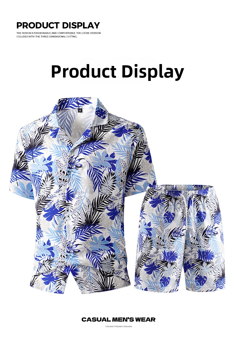 Herren T-shirt Sets 3d Druck Freizeit Kurzarm Zweiteiler Outfit_voghion.com