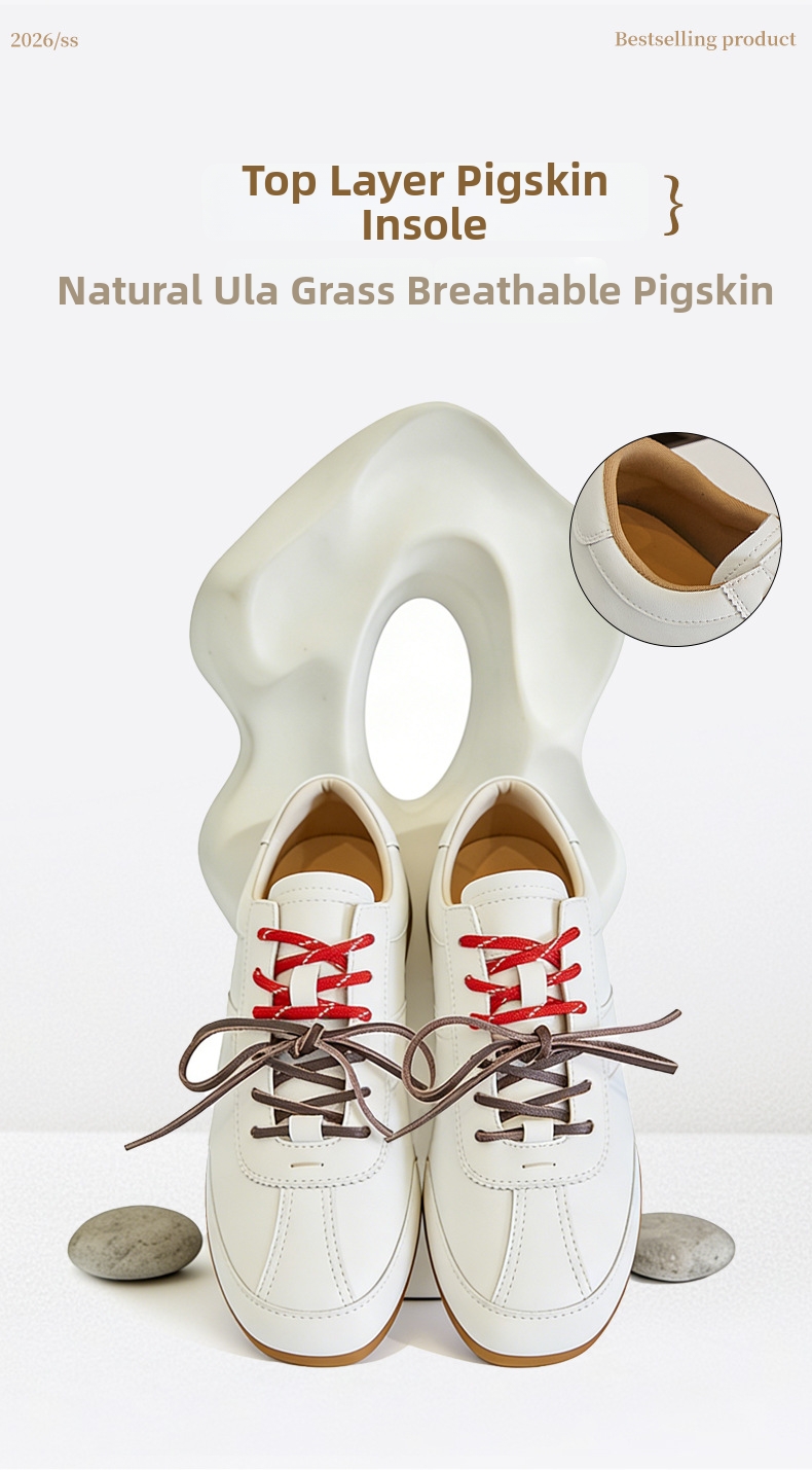Damen Sneaker Aus Echtem Leder In Weiß Sportlich Elegant_voghion.com