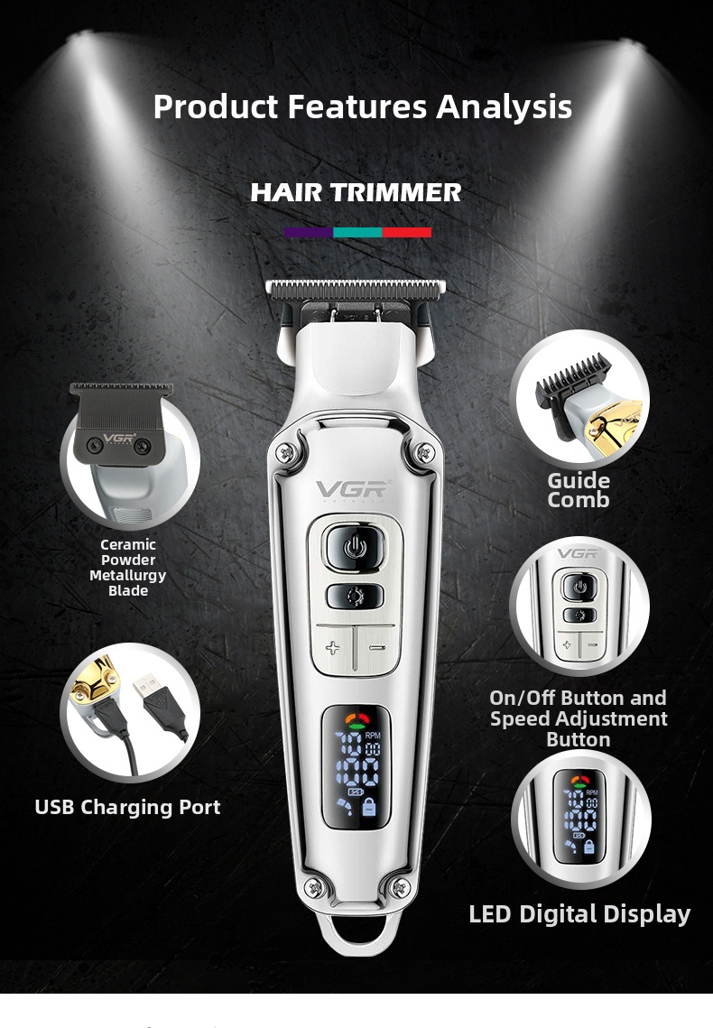 Professional Rechargeable Hair Clipper For Men Salon Styling Tool_voghion.com