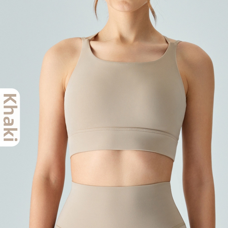 Adjustable Sports Bra With Semi-Fixed Cups & Back Hook - Supportive Workout Top For Yoga Running Fitness_ecoleips.com