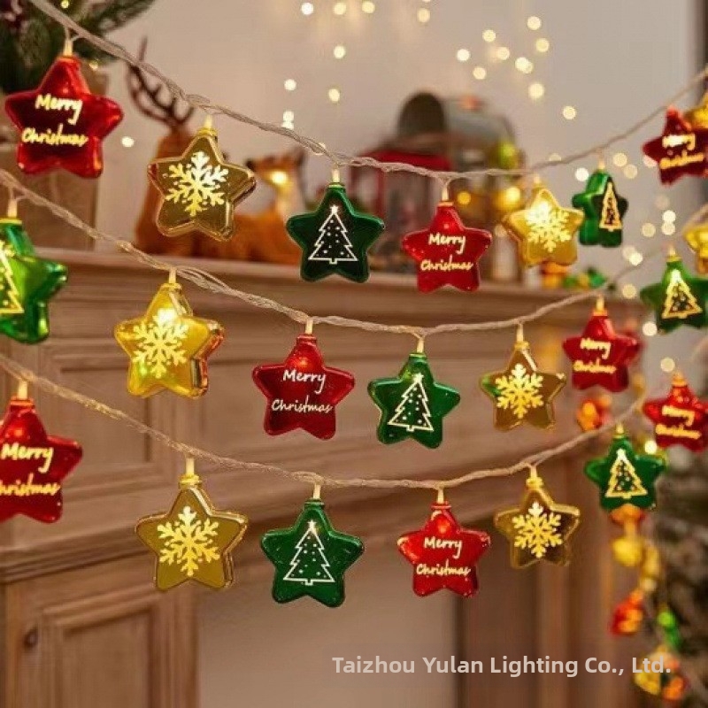 LED Electroplated Ball Lights Santa Claus And Snowman Festive String Warm Light Christmas Decorative Ambient Home Garden Lighting_voghion.com