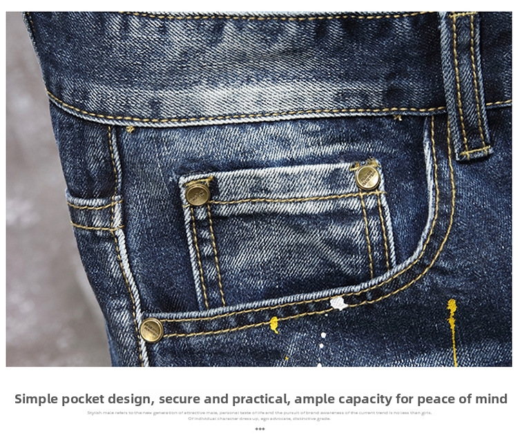 Denim shorts voor heren met scheuren en rechte losse pasvorm_voghion.com