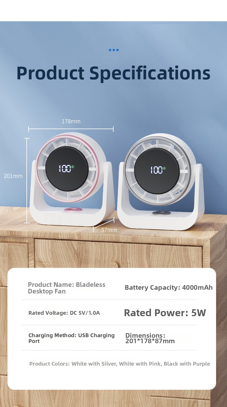 Mini ventilatore da tavolo usb silenzioso per ufficio_voghion.com