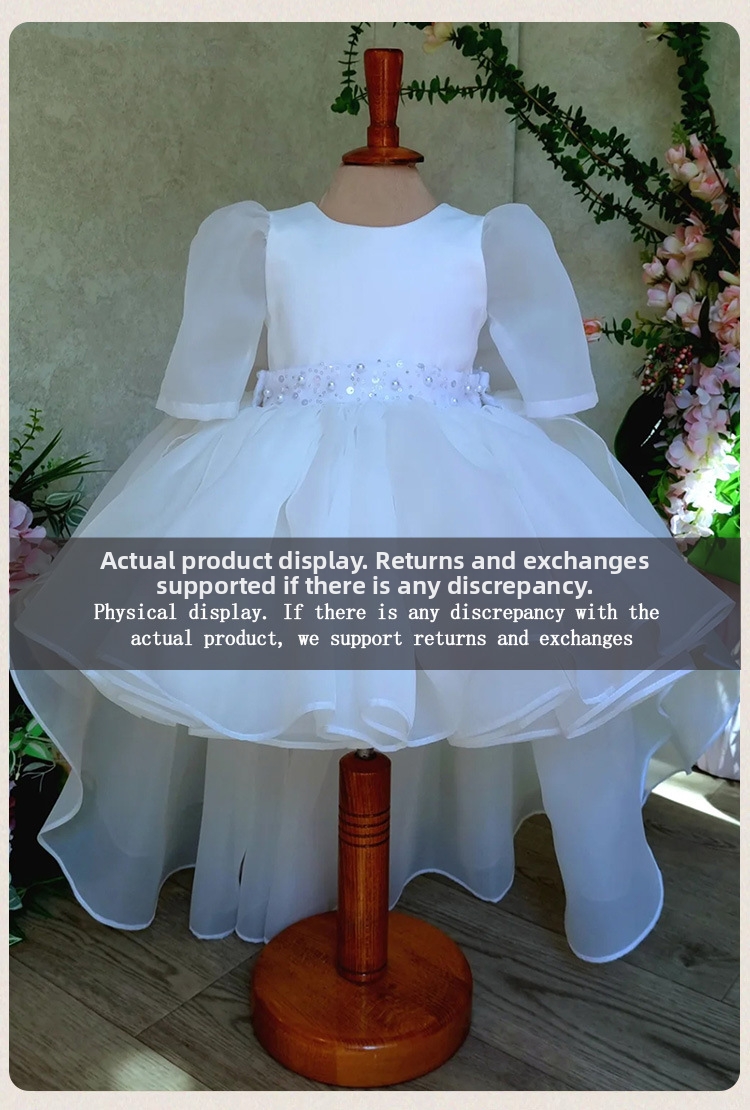 Witte prinsessenjurk voor meisjes met tule rok en strik_voghion.com