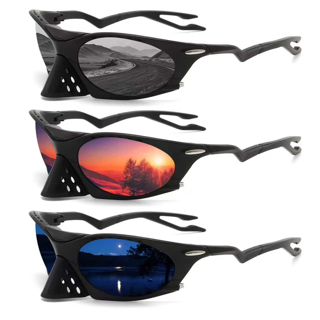 New European and American Cross-Border Sports Cycling Non-Polarized Sunglasses for Men and Women, Trendy Eagle-Beak Frog-Fin Sunglasses