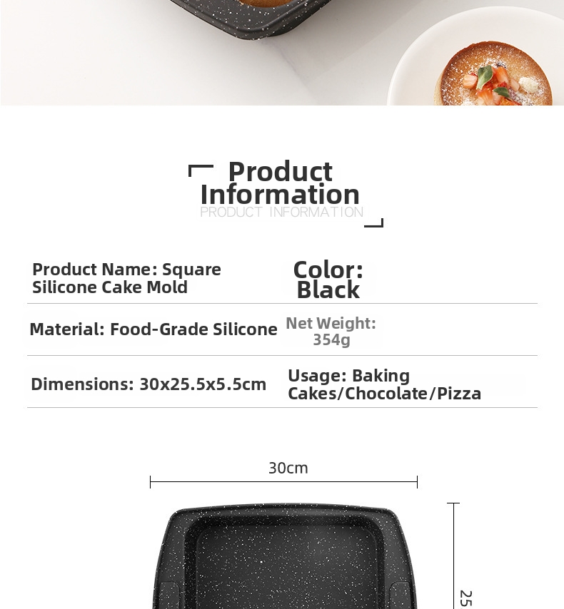 Square Silicone Cake Molds High Temp Resistant Kitchen & Household Baking Tools_voghion.com