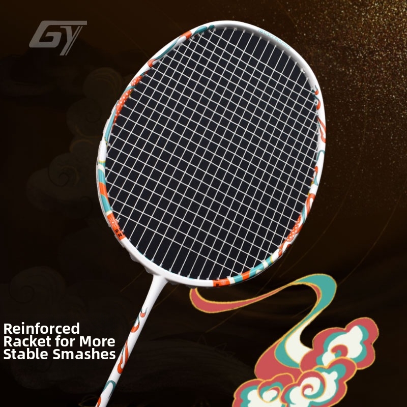 Badminton Racket All Carbon Fiber Durable Training Racket Suitable For Beginners Entertainment Offense Defense Single Racket Gift Box_voghion.com