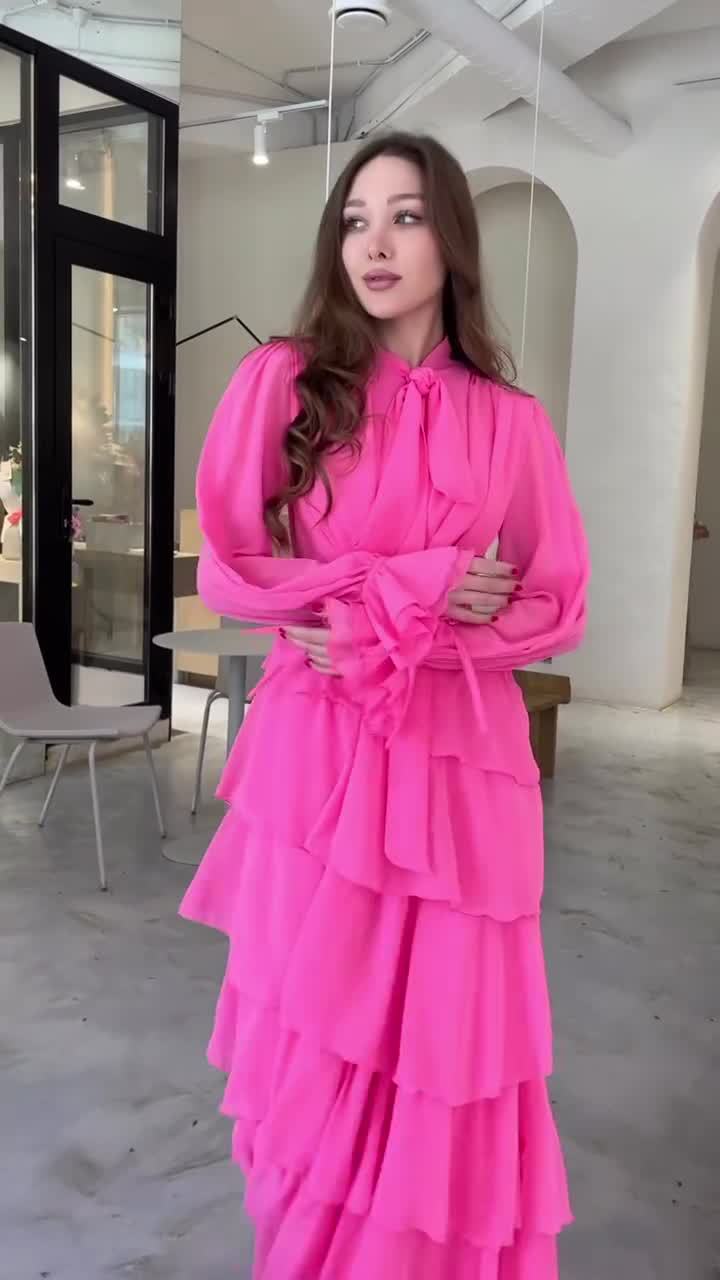 Women's Dress High Neck Patchwork Snowflake Court Design Ruffle_voghion.com