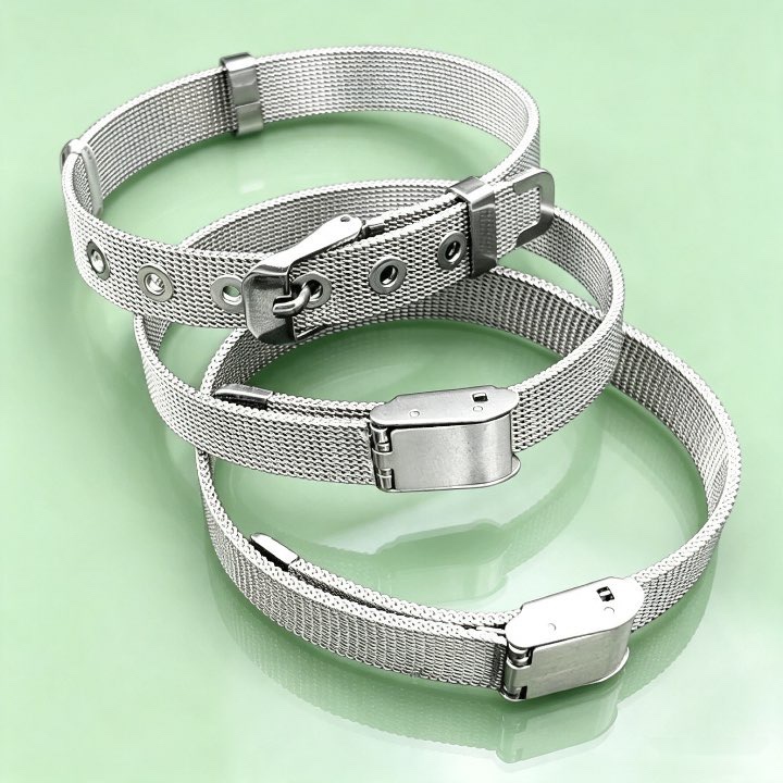Steel Belt Mesh Bracelet Men's and Women's Fashion Wrist Accessories Titanium Steel Personalized Creative Watch Strap Bracelet Letter Mesh Belt Steel Belt Mesh Bracelet Men's and Women's Fashion Wrist Accessories Titanium Steel Personalized Creative Watch Strap Bracelet Letter Mesh Belt