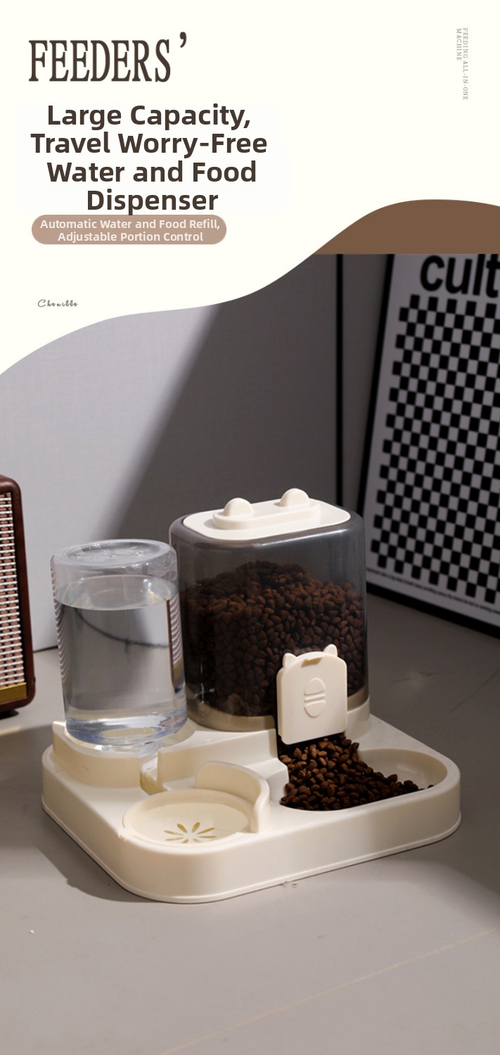 Distributore automatico di cibo e acqua per cani e gatti_voghion.com