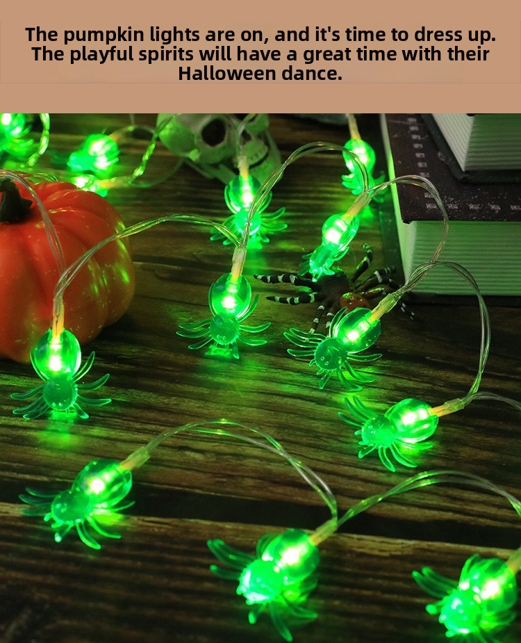 Luci a stringa LED di Halloween con fantasmi, zucche e teschi, decorazioni per feste in cortile, bestseller dell'e-commerce._voghion.com