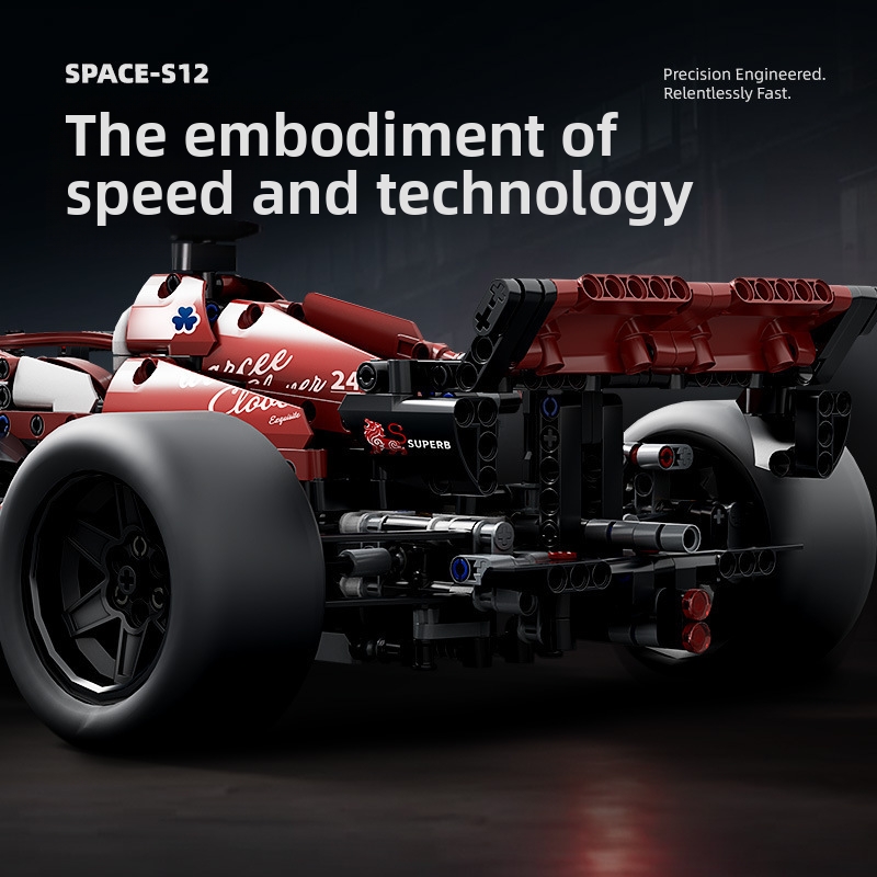 Rode Formule 1 raceauto bouwblokken, compatibel met speelgoed, verjaardagscadeau voor kinderen en volwassenen._voghion.com