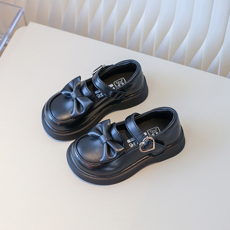 Mary-Jane-Ballerinas für Mädchen mit Schleifendetail | Weiche Sohle, ideal für Schule und Party | Verstellbare Riemchen, perfekt für Kleinkinder und Kinder (Schwarz, Beige)_voghion.com