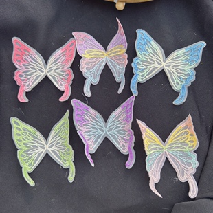 Colorful Embroidered Butterfly Stereo DIY Clothing Accessories Small Gradient Mesh Butterfly Hairpin Flower Hair Accessories