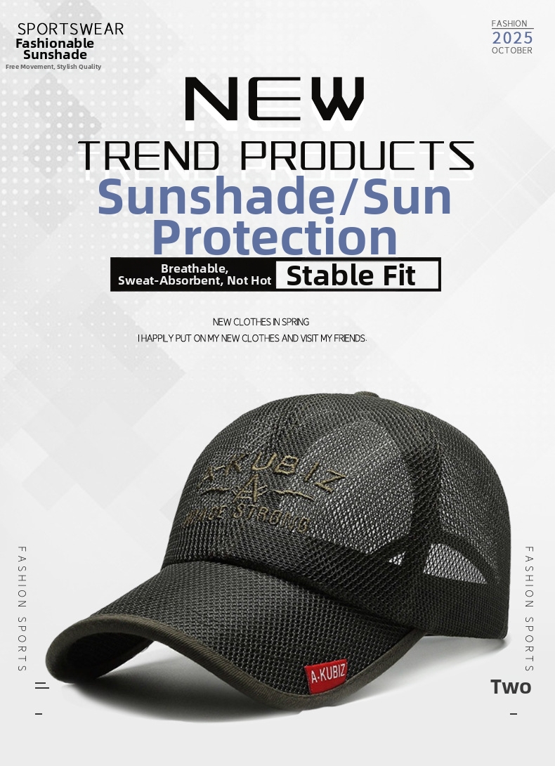 Mesh Baseball Cap For Men And Women Breathable Sun Protection_voghion.com