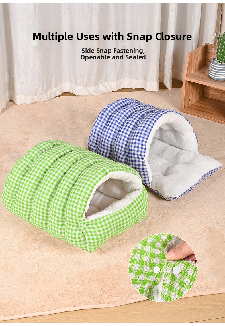 Geschlossenes Katzenbett Höhle Wärmender Kuschelsack Für Katzen_voghion.com