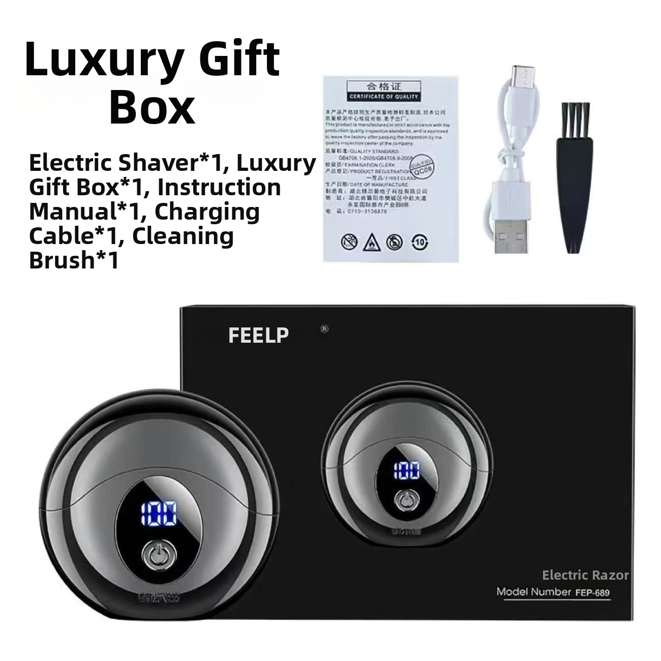 Fengerpu Mini UFO Rechargeable Electric Shaver Round Design Birthday Gift For Men_voghion.com