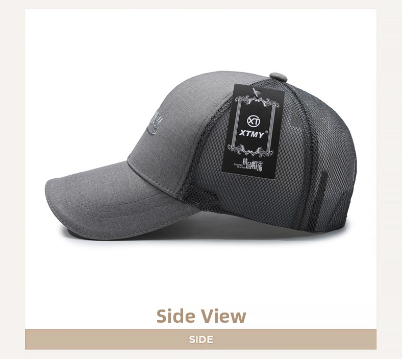 Men's Summer Sun Protection Baseball Caps Casual Hard Top Embroidered Letter Duckbill Hats_voghion.com