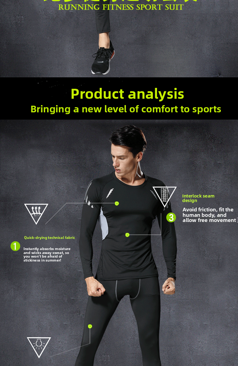 Fitness Clothes Men's Autumn And Winter Velvet Warm Suit Tights Running Quick-drying Clothes Long Sleeves Sports Outdoor_viptrois.com