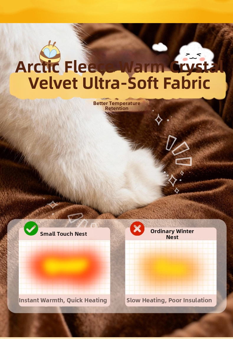 Lit pour chat en forme d abeille - couchage douillet pour hiver_voghion.com