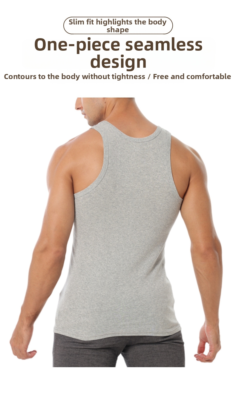 Men's Clothing Men's 100% Cotton Vest For Sports And Fitness Tight Fit Breathable Inner Wear Summer Top For Formal & Casual_viptrois.com